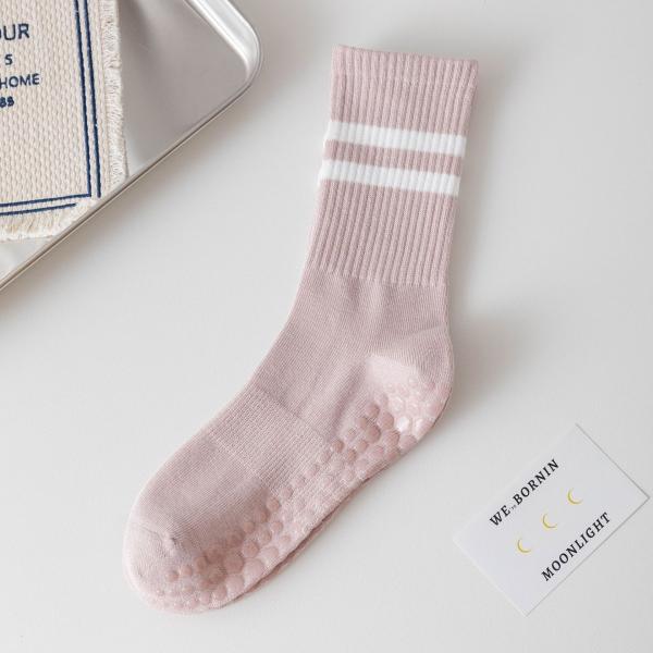 Tất Yoga Nữ 2 Sọc Nhiều Màu Thể Thao Unisex Cổ Cao LT004