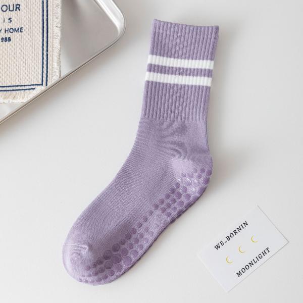 Tất Yoga Nữ 2 Sọc Nhiều Màu Thể Thao Unisex Cổ Cao LT004