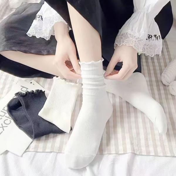 Tất Vớ Nữ Viền Bèo Co Dãn 4 Chiều, Chống Mồ Hôi Chân